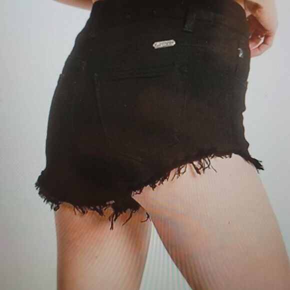 Kan can black distressed jean shorts size 29 - Picture 1 of 11